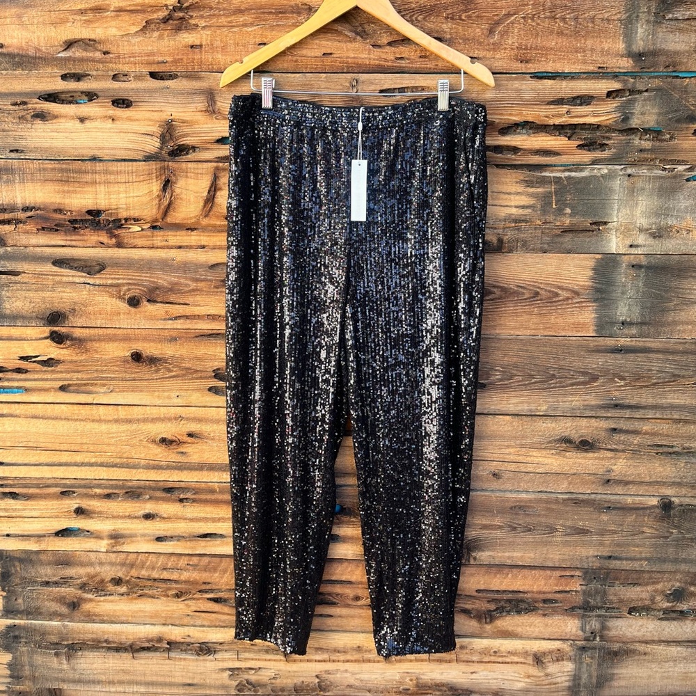 TRINA TURK | NWT Black Sequin Pants L